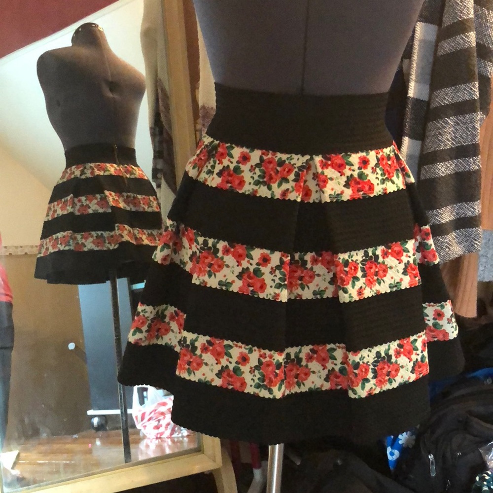Floral stripped skirt